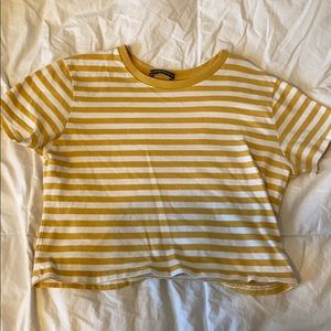 Yellow and white striped t shirt